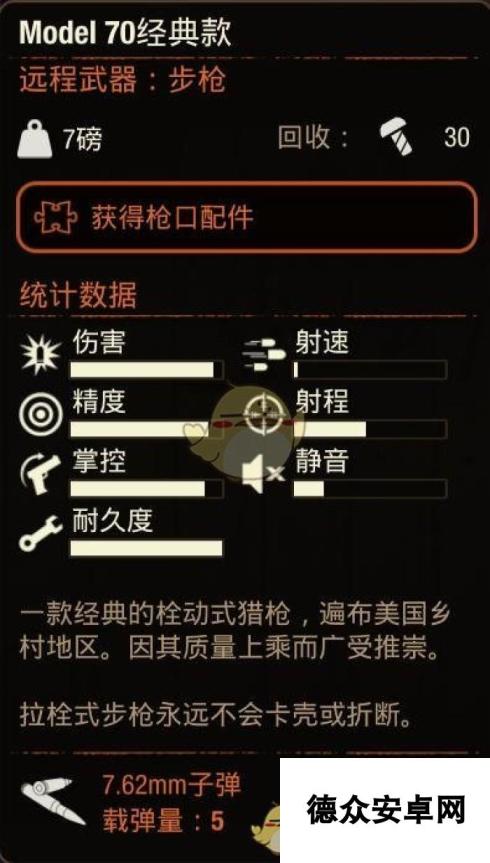 《腐烂国度2》Model70经典款步枪属性分享